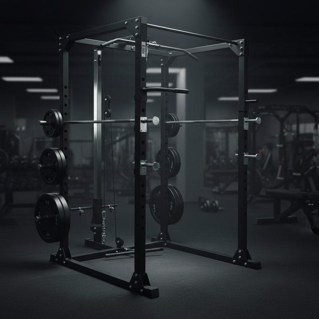 Power Rack احترافي متعدد الاستخدامات للجيم المنزلي | سكوات راك مع كابل علوي وسفلي | جهاز شامل لتمارين القوة ورفع الأثقال وبناء العضلات في مصر