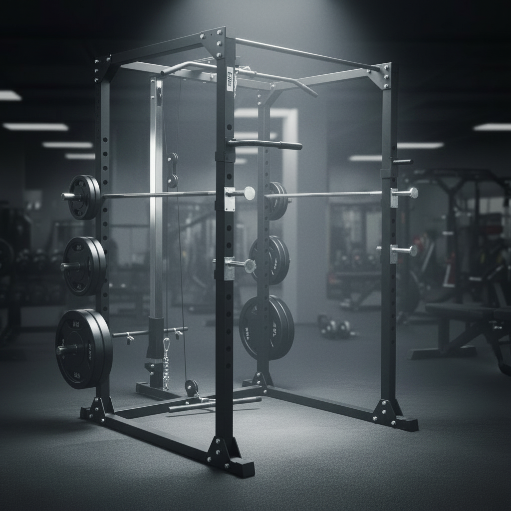 Power Rack احترافي متعدد الاستخدامات للجيم المنزلي | سكوات راك مع كابل علوي وسفلي | جهاز شامل لتمارين القوة ورفع الأثقال وبناء العضلات في مصر