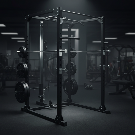 Power Rack احترافي متعدد الاستخدامات للجيم المنزلي | سكوات راك مع كابل علوي وسفلي | جهاز شامل لتمارين القوة ورفع الأثقال وبناء العضلات في مصر
