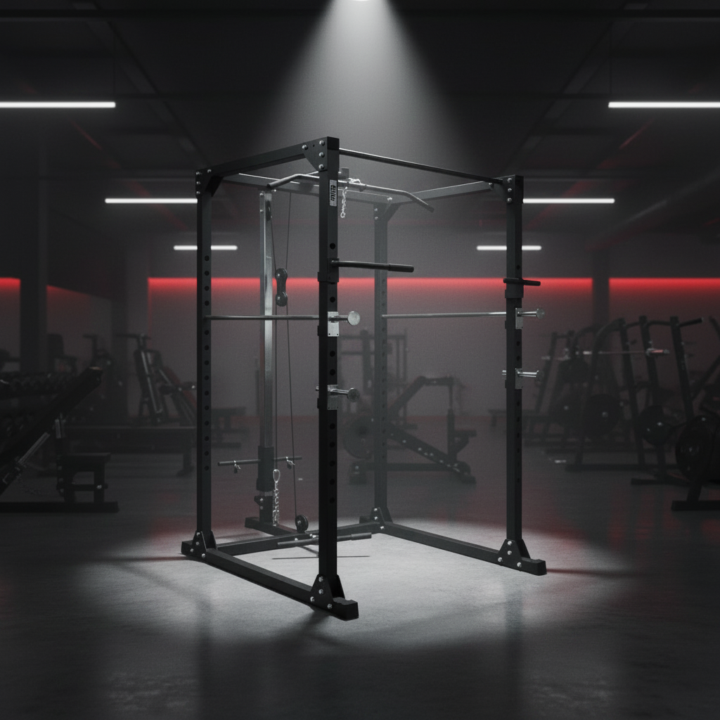 Premium Full Power Rack with Lat Pulldown & Low Row | Heavy-Duty Squat Rack for Home Gym | Multi-Functional Strength Training Cage for Squats, Bench Press & Muscle Building in Egypt