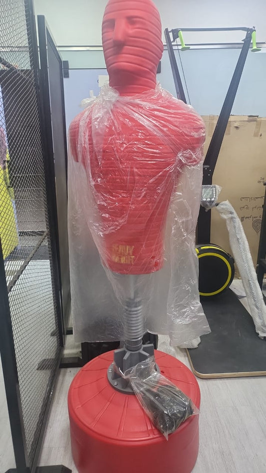 ماكينة ملاكمة واقفة مانكين للتمارين القتالية | هيومن بوكسينج دمي احترافي قوي التحمل | قاعدة ثابتة قابلة للملء للملاكمة وMMA والكارديو | جهاز تدريب ضربات منزلي وتجاري