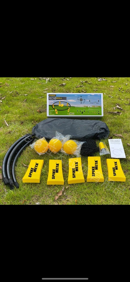 Professional Spikeball Roundnet Set with Training Balls & Carry Bag – Outdoor & Home Cardio, Agility & Reflex Training Game