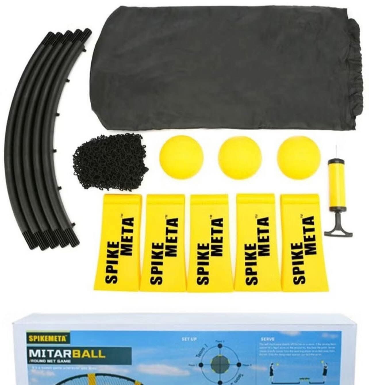 Professional Spikeball Roundnet Set with Training Balls & Carry Bag – Outdoor & Home Cardio, Agility & Reflex Training Game