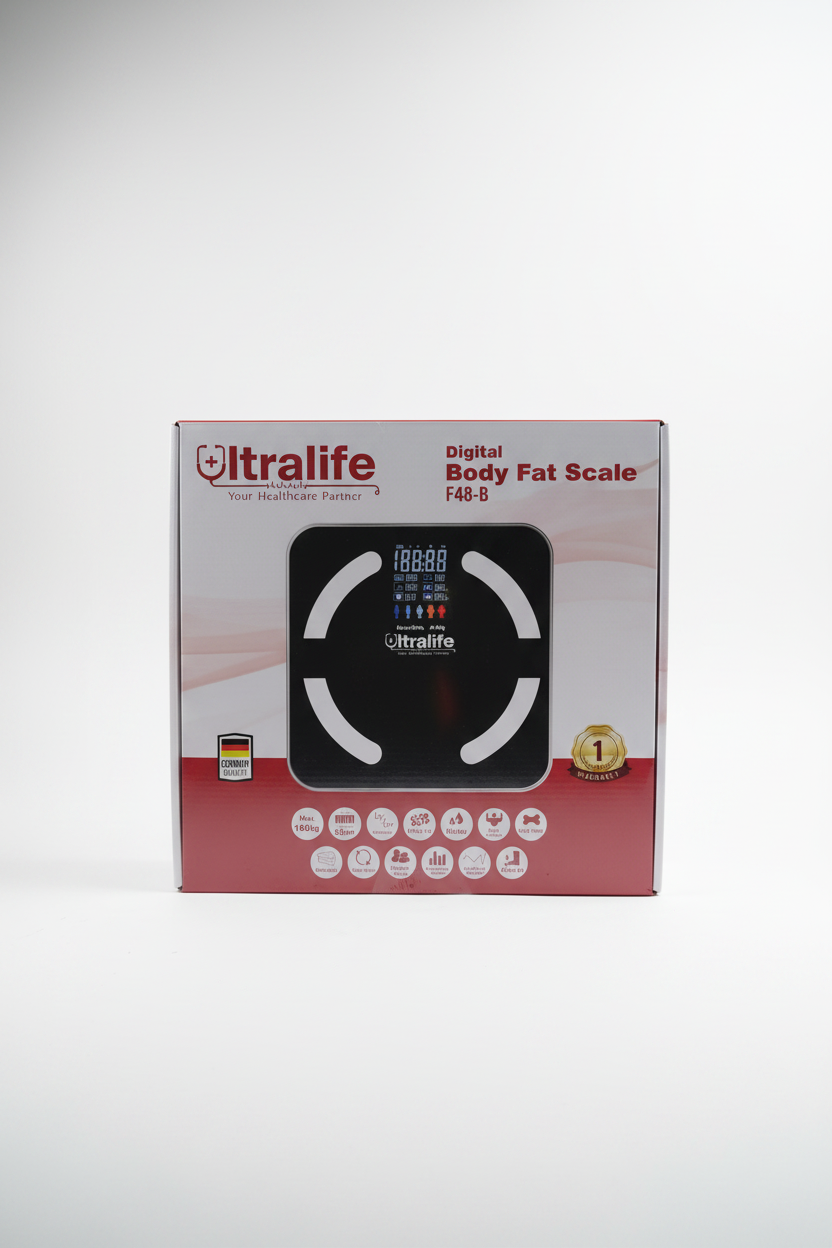 Ultralife Smart Digital Body Fat Scale – Advanced Body Composition Analyzer for Weight, Body Fat, Muscle Mass, Water Percentage & BMI