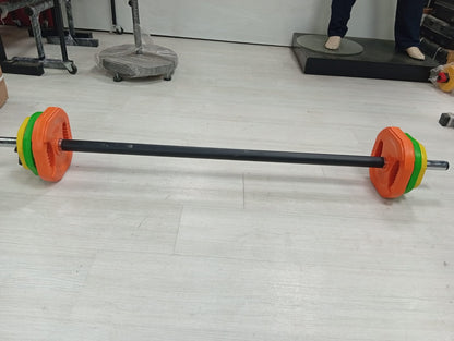 Professional Straight Barbell Set with Weight Plates – Home & Gym Strength Training Bar for Muscle Building