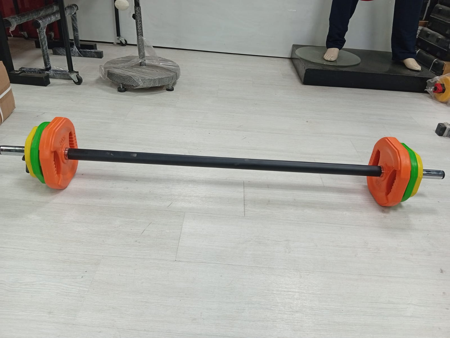 Professional Straight Barbell Set with Weight Plates – Home & Gym Strength Training Bar for Muscle Building