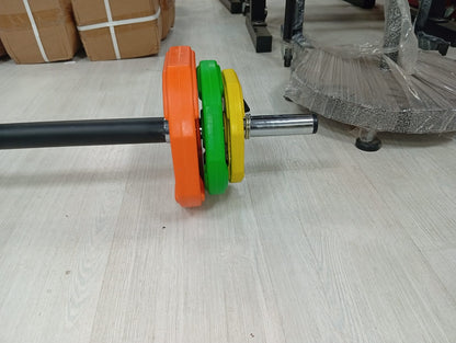 Professional Straight Barbell Set with Weight Plates – Home & Gym Strength Training Bar for Muscle Building