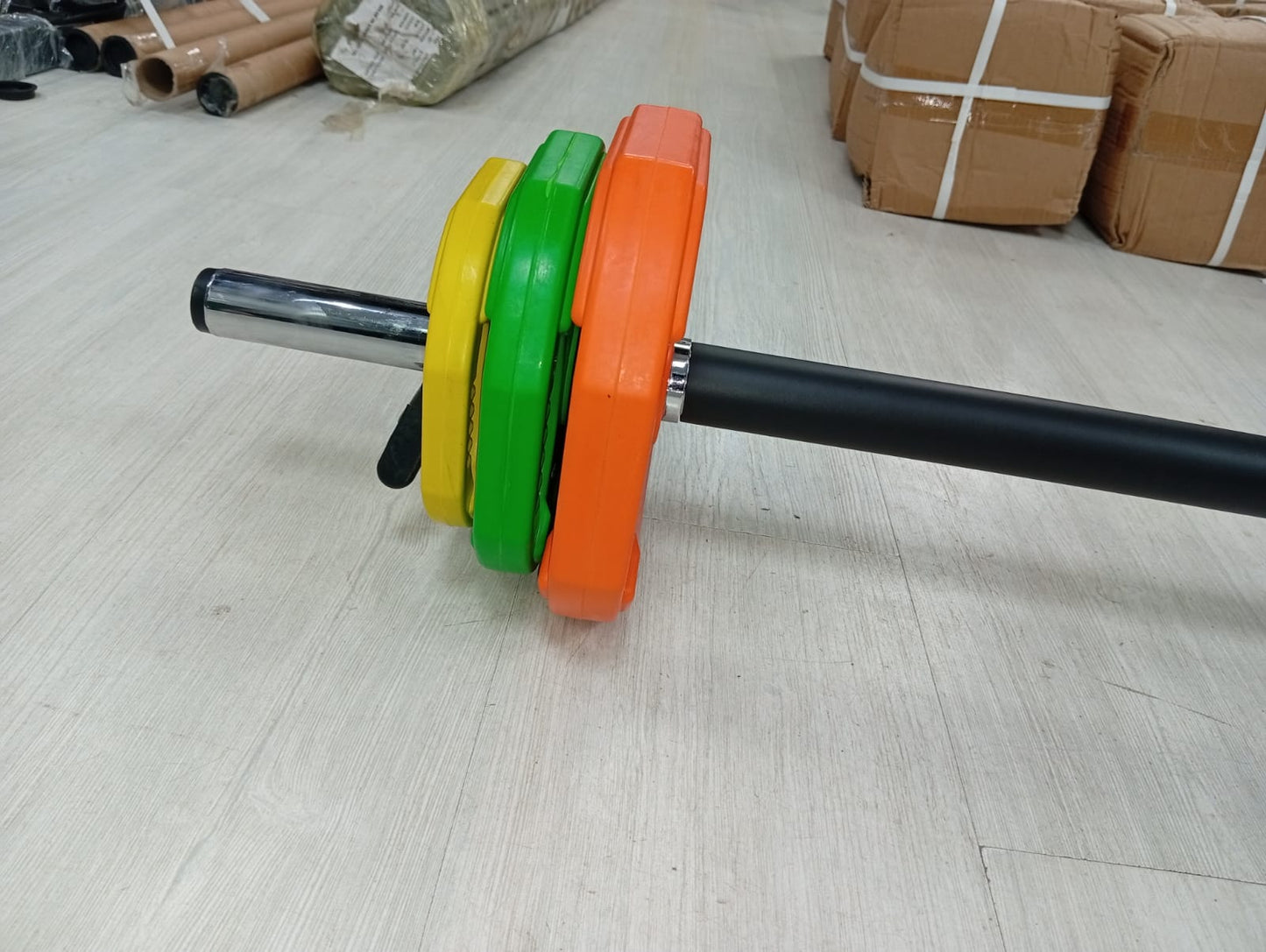 Professional Straight Barbell Set with Weight Plates – Home & Gym Strength Training Bar for Muscle Building