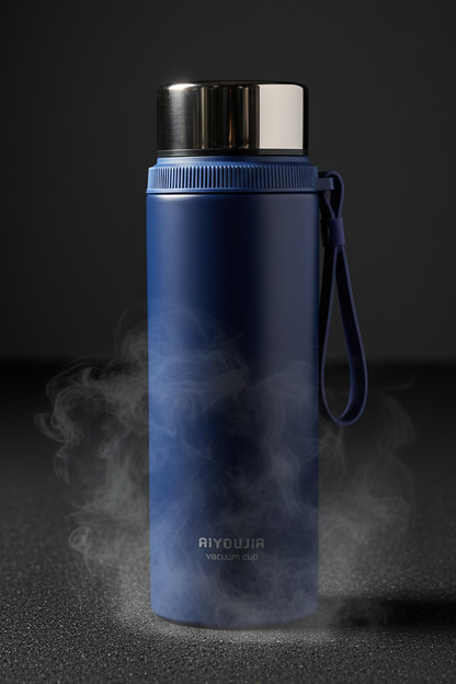 Vacuum Insulated Stainless Steel Tumbler Bottle with Strap – Double Wall Thermal Sports Cup Keeps Drinks Hot & Cold for Gym, Fitness, Office & Travel
