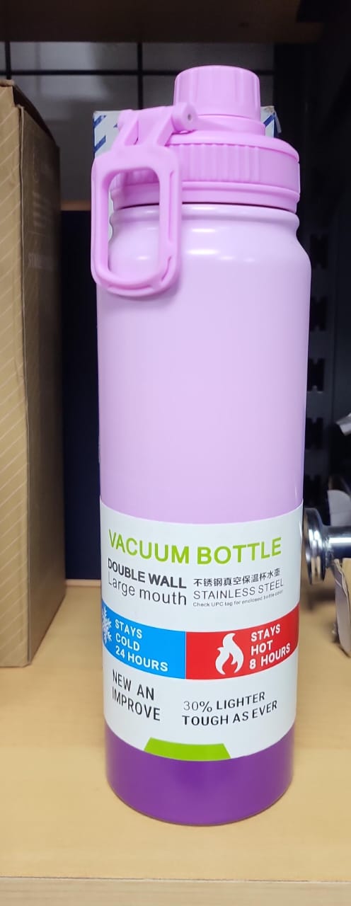 Vacuum Insulated Stainless Steel Sports Water Bottle – Double Wall Thermal Bottle Keeps Drinks Cold 24 Hours & Hot 8 Hours for Gym, Training, Fitness & Travel