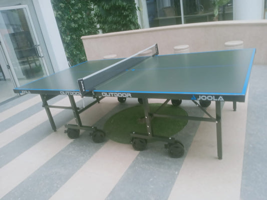 طاولة تنس طاولة خارجية احترافية قابلة للطي بعجلات – ترابيزة بينج بونج للحديقة والمنزل والتدريب الرياضي