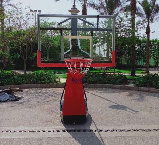 نظام سلة كرة سلة احترافية محمولة بارتفاع قابل للتعديل – حامل باسكت ثقيل للخارج مع لوح تصويب وطارة قوية للتدريب المنزلي والحدائق
