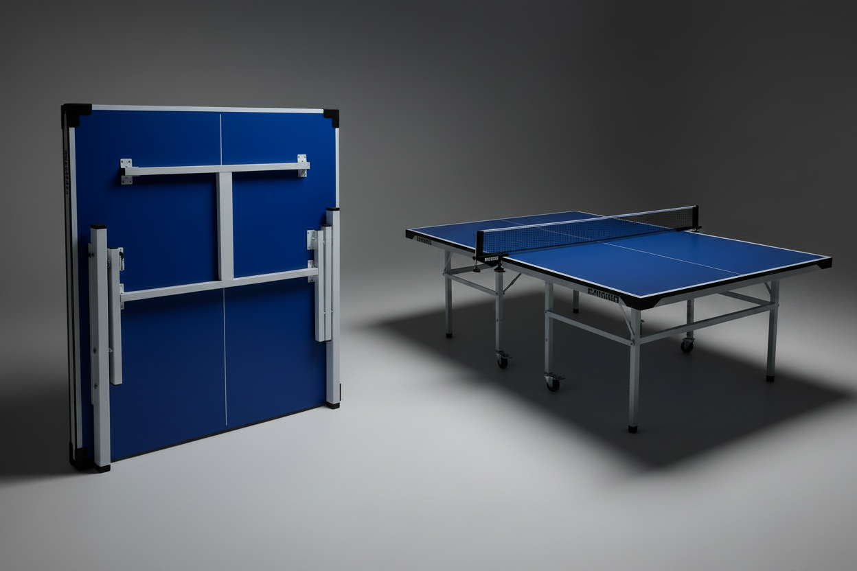 Professional 15-16 Mm Indoor Table Tennis Table with Wheels – Foldable Ping Pong Table for Home, Garden & Club Training
