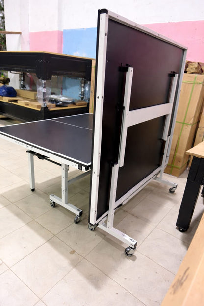 Professional 17-18 Mm Indoor Table Tennis Table with Wheels – Foldable Ping Pong Table for Home, Garden & Club Training