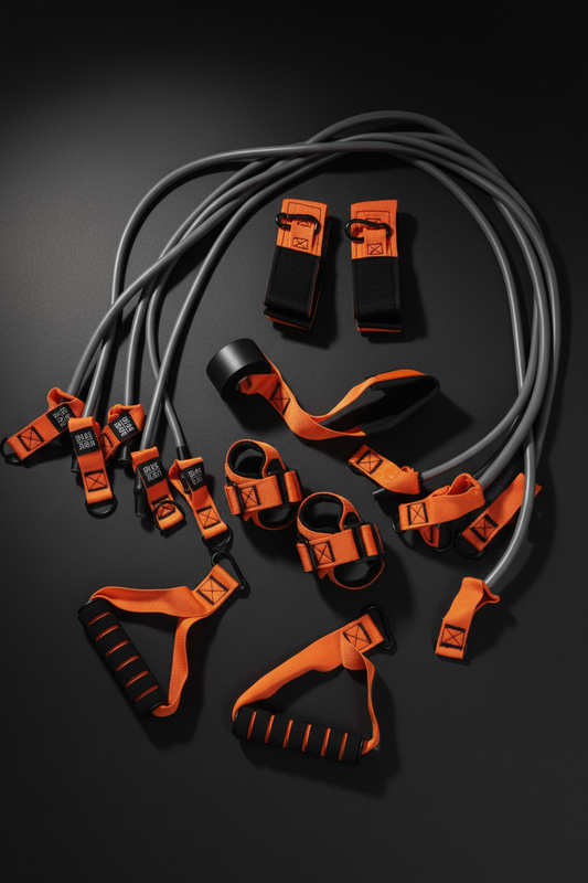 Athlete Home Premium Heavy-Duty Resistance Tube Bands Set – 11-Piece Stackable Exercise Bands with Comfort Foam Handles, Neoprene Ankle Straps, Door Anchor, and Carrying Bag for Home Gym Strength Training, Muscle Toning, and Full-Body Fitness
