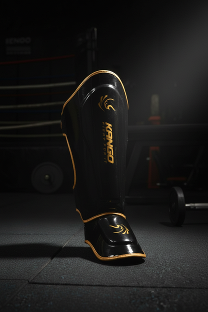 Kango Shinguard | Kango Professional Shin Guards – Heavy Duty Instep Protector for MMA, Muay Thai, Kickboxing Training – High-Density Shock Absorption Shin Protection