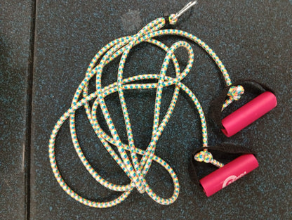 Premium Braided Resistance Band Tube with Heavy-Duty Metal Carabiner Clip | Durable Multi-Color Fitness Pull Rope with Cushioned Foam Handles for Strength Training & Toning | Universal Cable Machine Attachment & Home Gym Band by Athlete Home