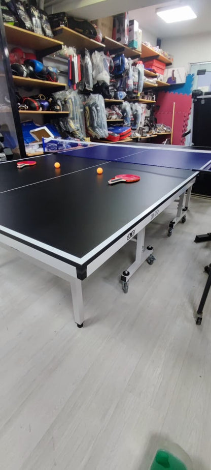 Professional 17-18 Mm Indoor Table Tennis Table with Wheels – Foldable Ping Pong Table for Home, Garden & Club Training