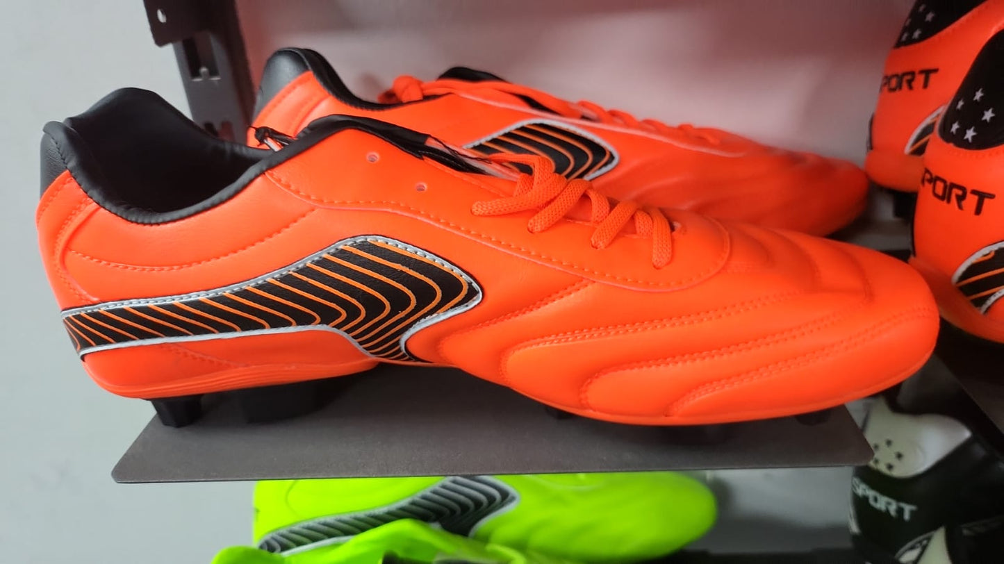 Athlete Home Ignite Pro Firm Ground Football Boots – High-Visibility Lightweight Orange Soccer Cleats for Men & Women