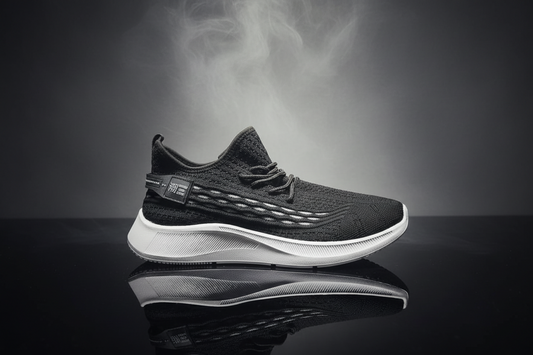 حذاء جري رياضي أثليت هوم أبكس نيت (Athlete Home Apex Knit) للرجال والنساء – حذاء رياضي خفيف الوزن ومسامي عالي الأداء للجري، الجيم والتمارين الشاملة (لون أسود/أبيض)