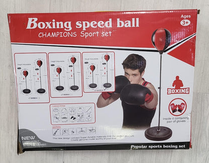 Adjustable Boxing Speed Ball Champions Sport Set – High-Speed Reflex Punching Bag with Gloves for Agility, Coordination, and Cardio Home Workouts