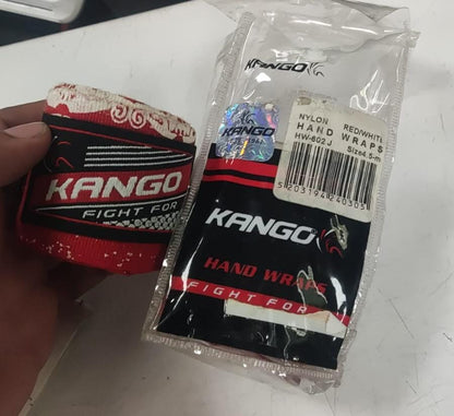Kango Pro Nylon Boxing Hand Wraps – Extra-Long Semi-Elastic Combat Wrist Support and Elite Joint Protection Bands for MMA and Heavy Bag Training