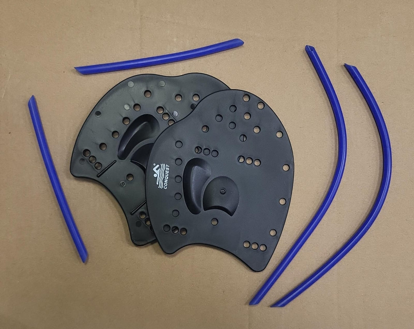 Conquest Ergonomic Swim Training Hand Paddles with Adjustable Straps - Stroke Correction & Upper Body Resistance Gear