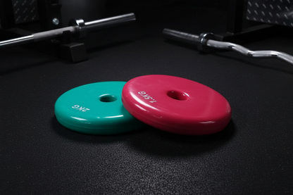 Athlete Home Premium Vinyl Coated Weight Plates – Colorful Standard 1-Inch Cast Iron Dumbbell & Barbell Plates for Home Gym, Strength Training, and Muscle Toning