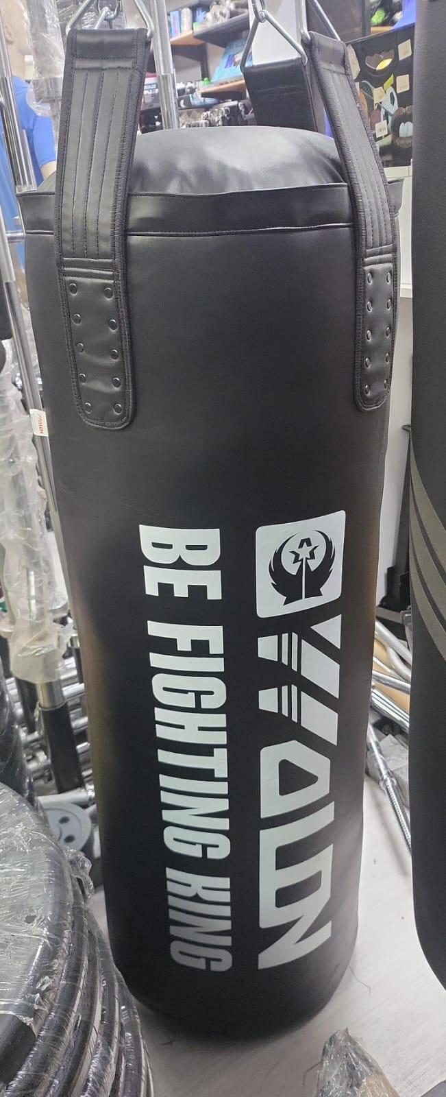 WOLON "Be Fighting King" Heavy Punching Bag – High-Performance Leather Boxing & MMA Training Bag with Reinforced Hanging Straps for Home and Gym