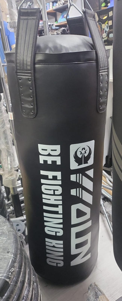 WOLON "Be Fighting King" Heavy Punching Bag – High-Performance Leather Boxing & MMA Training Bag with Reinforced Hanging Straps for Home and Gym