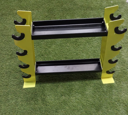 Heavy-Duty Multi-Tier Dumbbell & Kettlebell Storage Rack | Compact Steel Home Gym Weight Stand & Free-Weight Organizer