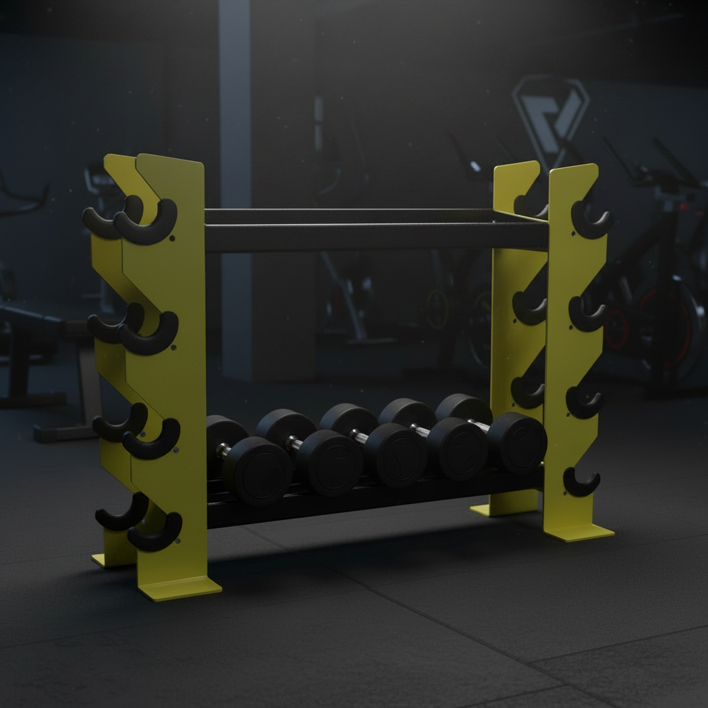 Heavy-Duty Multi-Tier Dumbbell & Kettlebell Storage Rack | Compact Steel Home Gym Weight Stand & Free-Weight Organizer