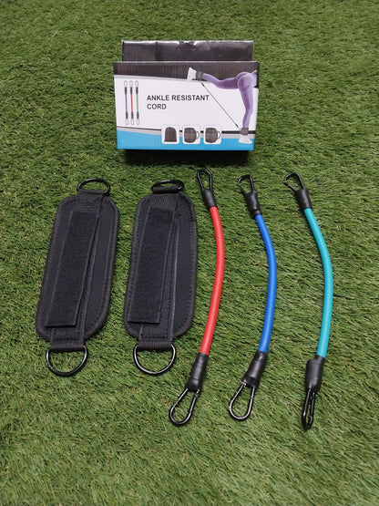Premium Ankle Resistance Cord Set with Padded Ankle Straps & Resistance Bands | Portable Glute Isolation & Kickback Resistance Trainer for Gym & Home Workouts
