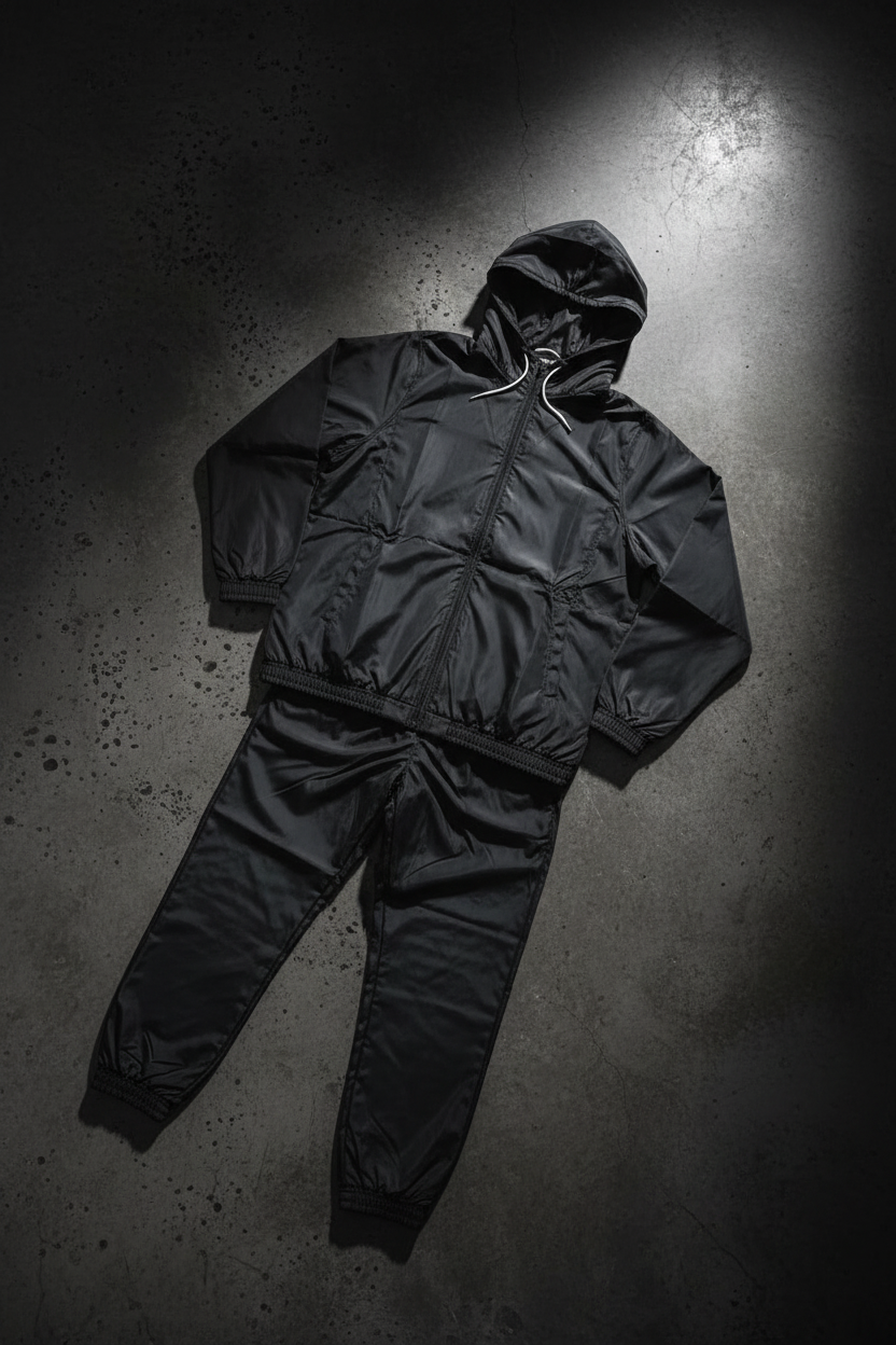 Heavy-Duty Waterproof Sweat Sauna Suit Set with Hood | Thermal Weight Loss & Calorie Burn Tracksuit for Cardio, Running & Weight Cutting