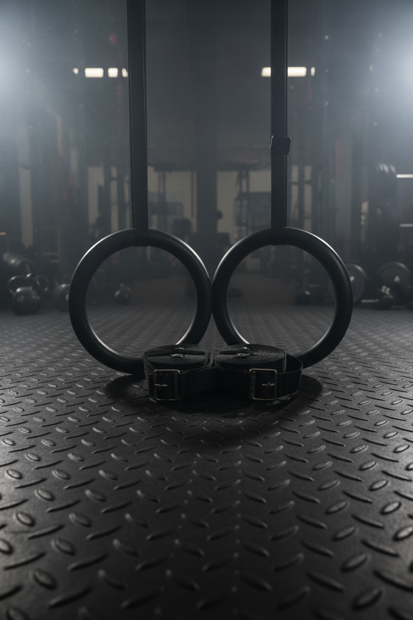 Heavy-Duty Plastic Gymnastic Rings with Adjustable Straps – Professional Calisthenics & Strength Training Home Gym Equipment for Upper Body Power