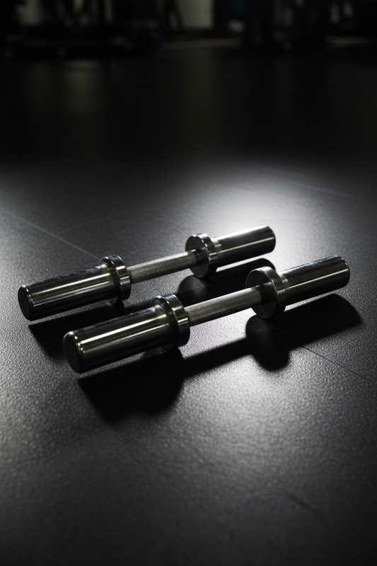 Professional Olympic Chrome Dumbbell Handles for Home & Commercial Gyms | Heavy-Duty Solid Steel Weight Lifting Bar with Knurled Grip | Athlete Home