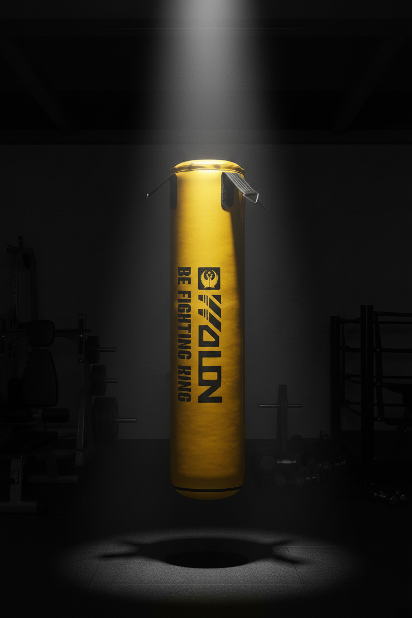 Yalon Heavy Duty Yellow Boxing Punching Bag – Premium Canvas Leather Kickboxing & MMA Training Bag for Home & Gym