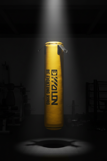 Yalon Heavy Duty Yellow Boxing Punching Bag – Premium Canvas Leather Kickboxing & MMA Training Bag for Home & Gym