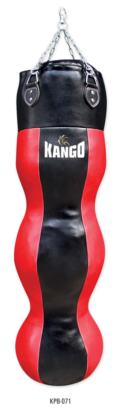 Kango Curved Contour Boxing Punching Bag KPB-071 – Heavy Duty Leather Martial Arts & Kickboxing Training Bag for Home & Gym