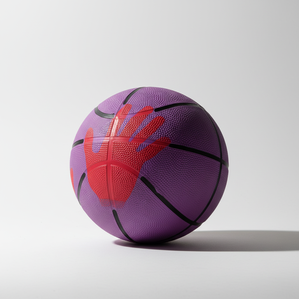 Kids Purple & Red Handprint Basketball for Youth Training, Outdoor Play & Home Gym
