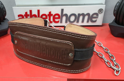 حزام تمارين الأوزان الجلد الطبيعي مع سلسلة حديد – حزام ديبس وبل أب احترافي لزيادة القوة وبناء العضلات