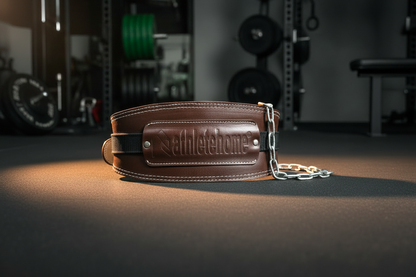 Max Professional Leather Weight Lifting Dip Belt with Steel Chain – Heavy Duty Weighted Dips, Pull-Ups & Strength Training Belt