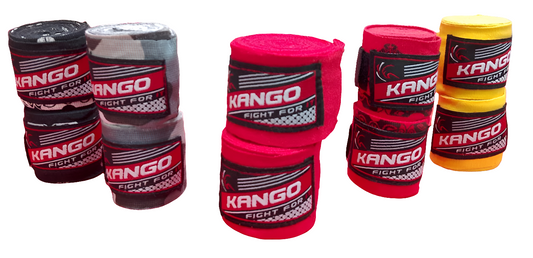 
رباطات يد احترافية من كانجو (KANGO) - باندج قطن مرن بطول 4.5 متر للملاكمة، الفنون القتالية المختلطة، والمواي تاي - لدعم احترافي للمعصم والمفاصل للرجال والنساء - متوفرة بألوان متعددة

