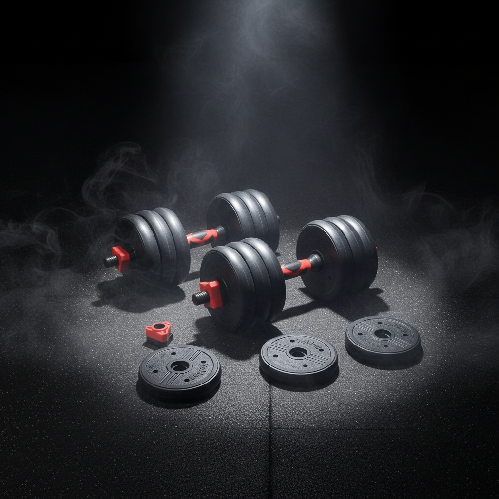 Black Red Dumbbell Set