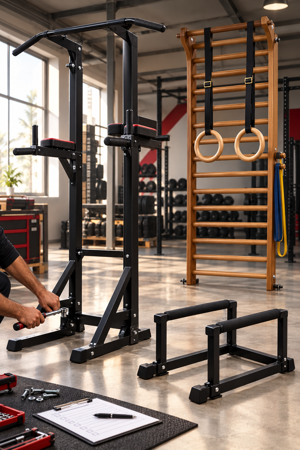 Finishing and quality testing calisthenics equipment