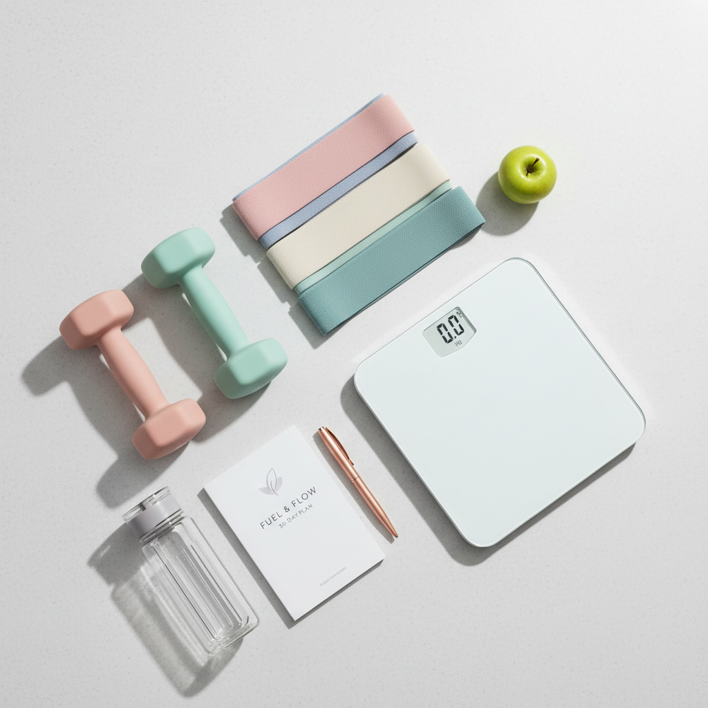 Fitness Equipment Flat Lay