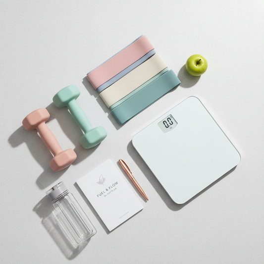 Fitness Equipment Flat Lay