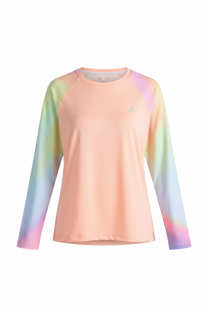 Athlete Home Women’s Sunset Pastels Long-Sleeve Training & Workout Top | Lightweight Moisture-Wicking Breathable Fitness Shirt Cairo