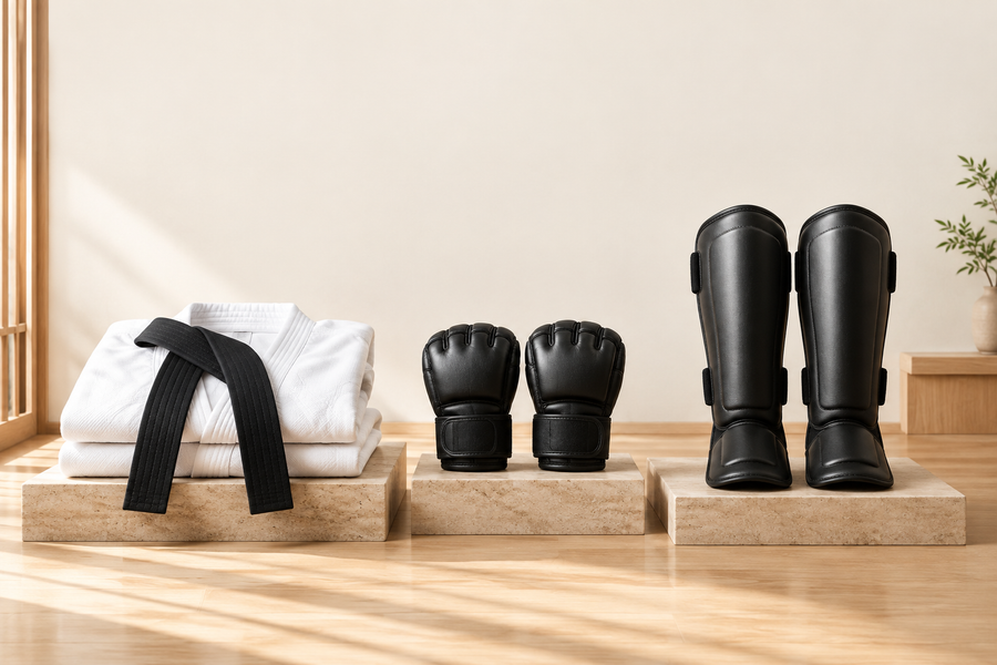 Martial arts banner with empty space at the top