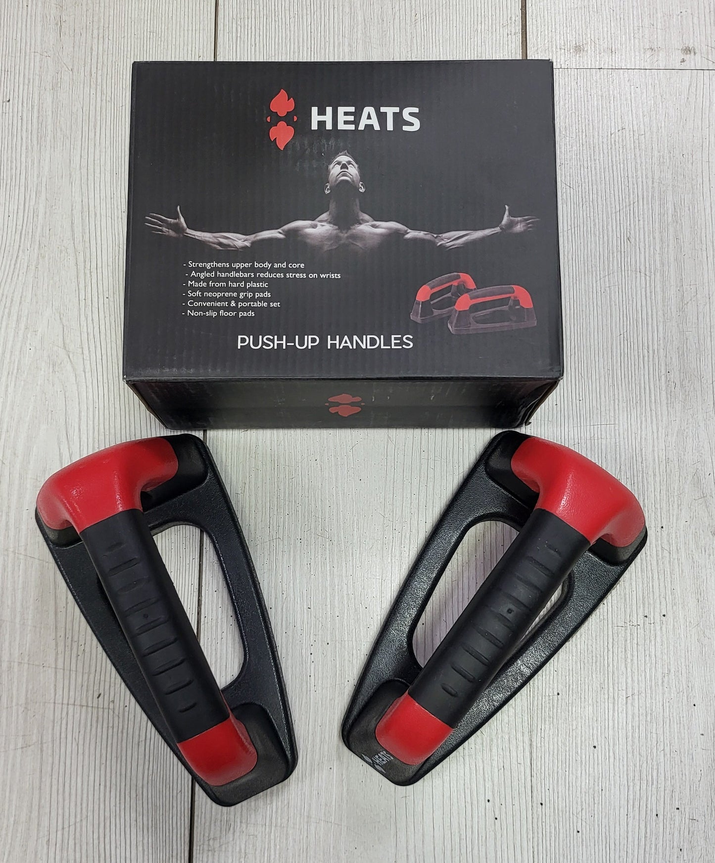 Heats Premium Push-Up Bars – Non-Slip Push-Up Handles for Chest, Arms, Shoulders & Core Strength Training | Athlete Home Egypt
